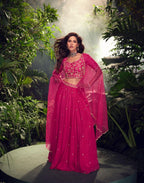 Silk Stitched Dress Set - alternate view | Desi Clothing USA