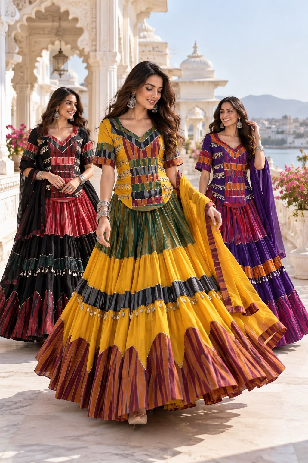 Stitched Dress Set - full-length view | Desi Clothing USA