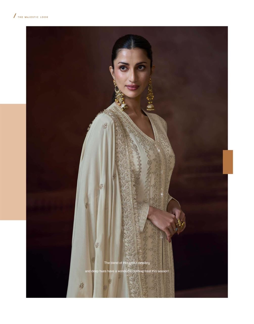 Chinnon Salwar Kameez Set - fabric and embroidery detail | Desi Clothing USA