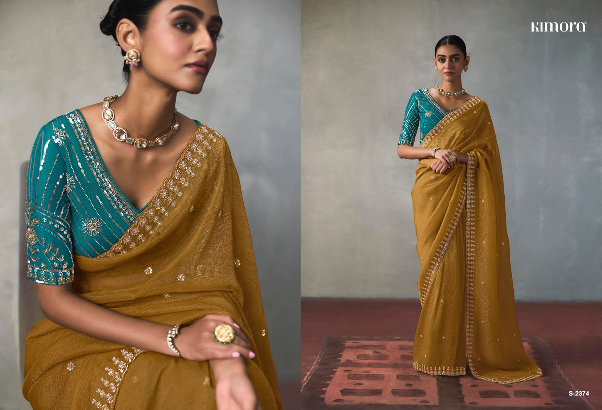 Designer Indian Saree - back view | Desi Clothing USA