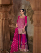 Stitched Dress Set - fabric and embroidery detail | Desi Clothing USA
