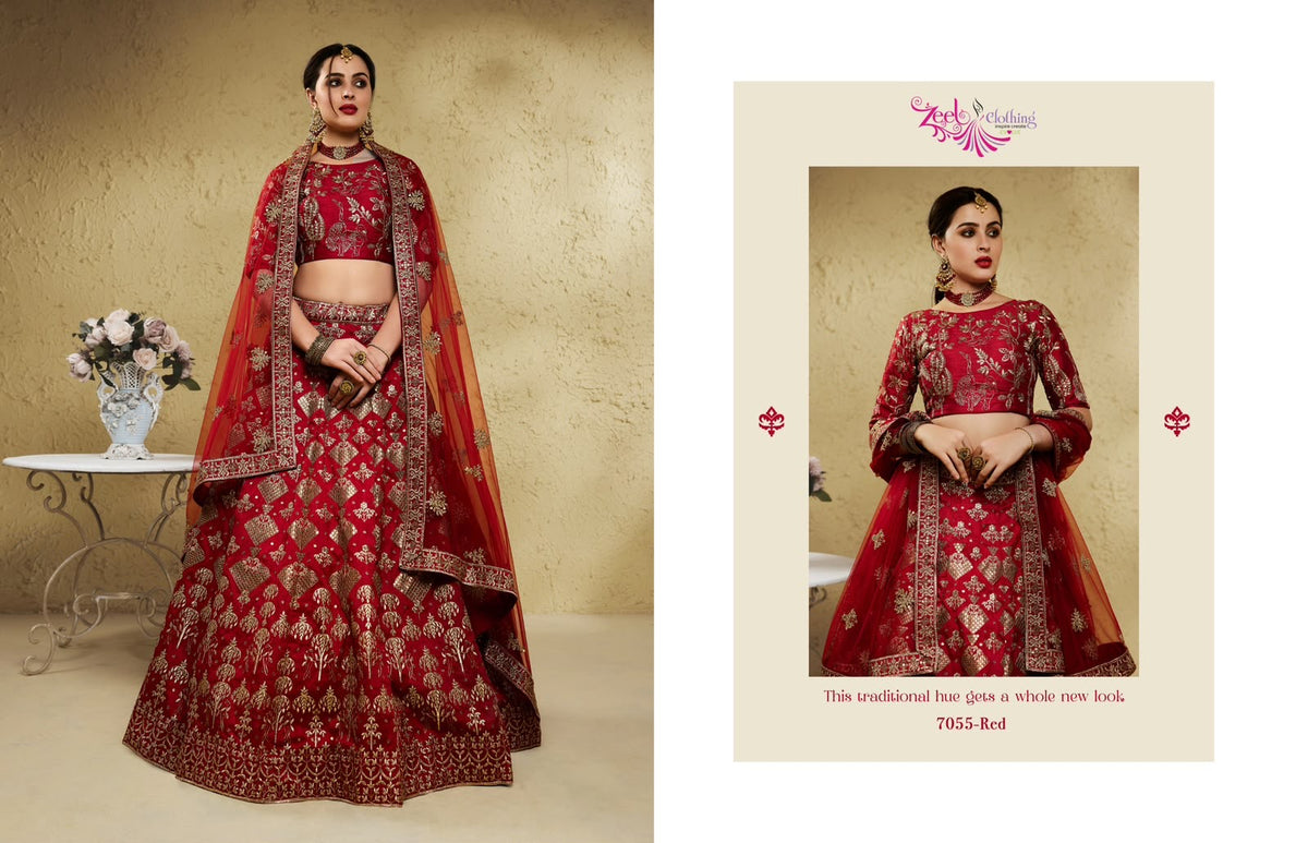 Embroidered Lehenga Choli - back view | Desi Clothing USA