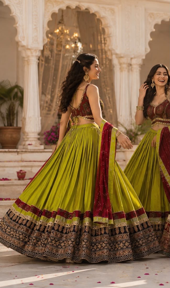 Embroidered Lehenga Choli - product view 6 | Desi Clothing USA
