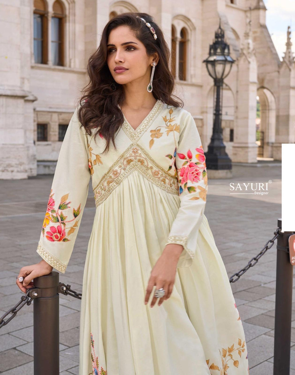 Silk Stitched Dress Set - product view 6 | Desi Clothing USA