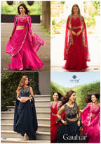 Sayuri Gauhar Red Cape Lehenga Set - Side View